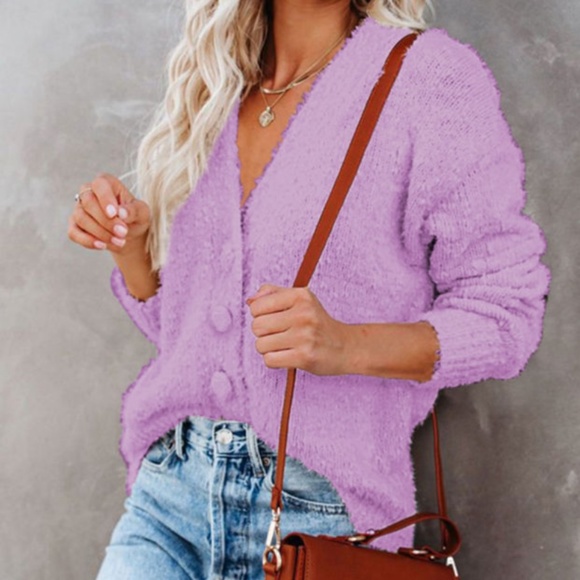 Sweaters - NWOT V Neck Buttoned Front Sweater